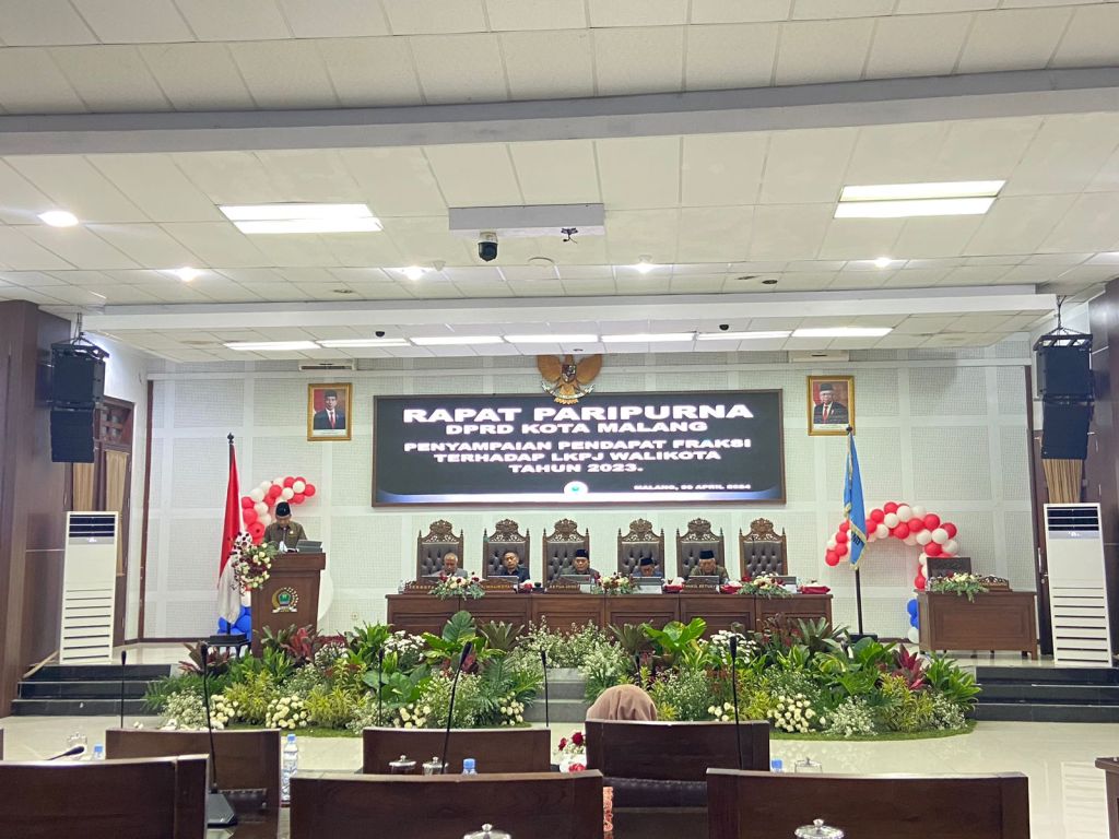 Paripurna, DPRD Kota Malang Soroti Capaian PAD Tahun 2023 Tak Penuhi Target
