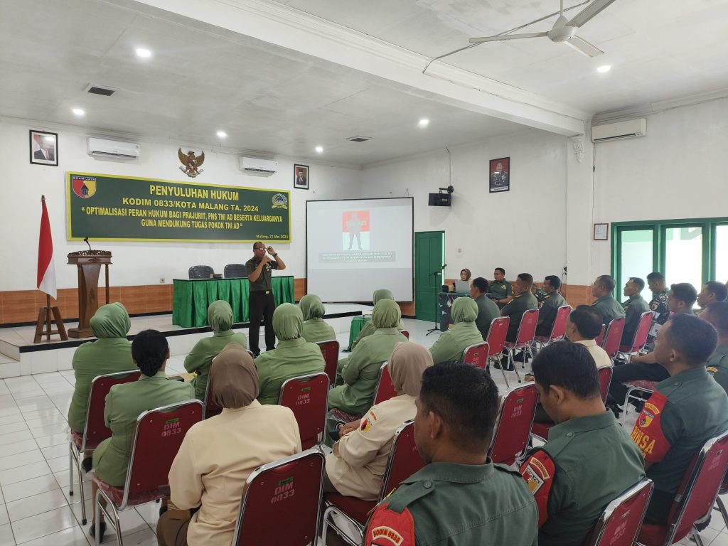 Tingkatkan Pemahaman dan Kesadaran Hukum, Kodim 0833 Gelar Penyuluhan Hukum Ta. 2024